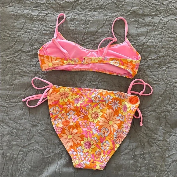 Floral Bikini Set in Orange and Pink - Picture 2 of 2